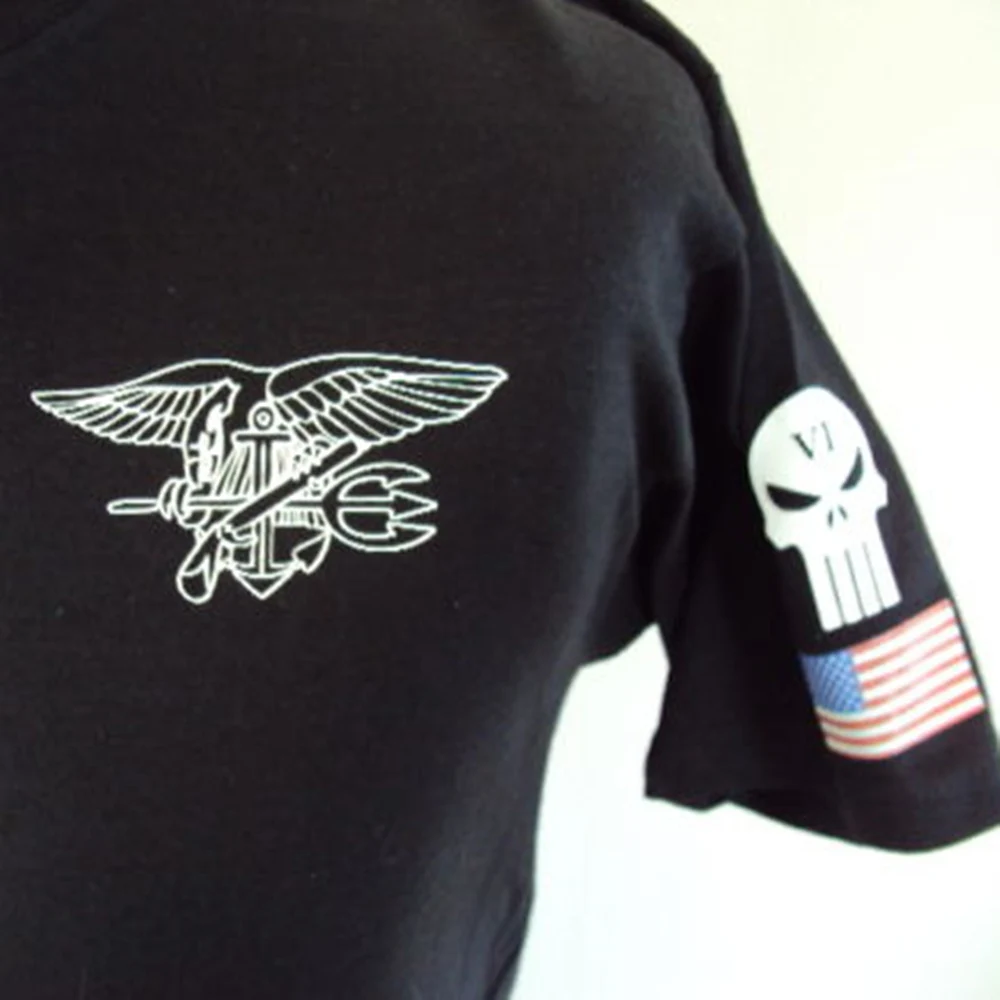 Для нас военно морской флот футболка мужчин спецназ пехоты США CORP SEAL TEAM 6