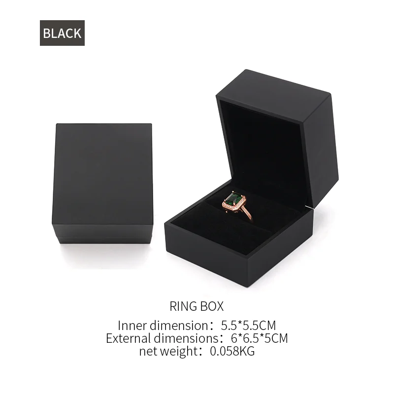 

Black Female Wedding Ring Storage Jewelry Box Earring Necklace Bracelet Showcase Jewellery Holder Lover Anniversary Gift Cases