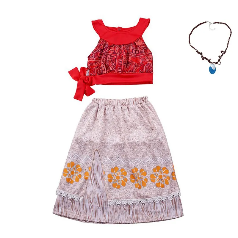 Moana Dress H set INLOVILL Moana Adventure/наряд для девочек; Летнее нарядное платье Vaiana; детская одежда для дня рождения; комплект с платьем принцессы - Цвет: Moana Dress H set