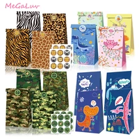 12pcs candy bags cookies treat paper wrapping box kids birthday decoration party favor gift packing bags baby shower supplies