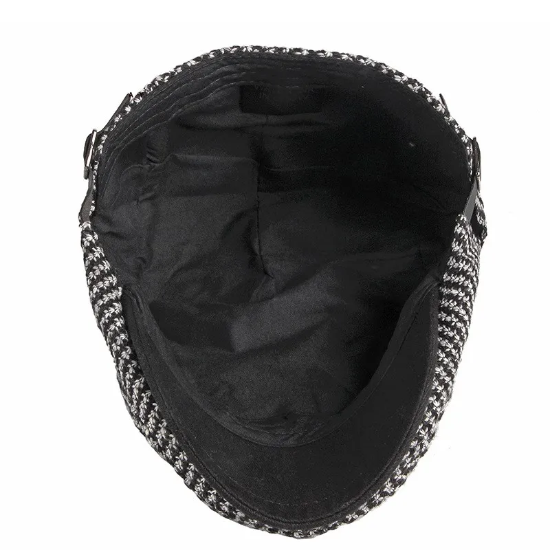 

Winter Wool Felt Men Newsboy Hat Flat Ivy Cap Warm Male Berets Old Man Warm Casquette Casual Forward Hats