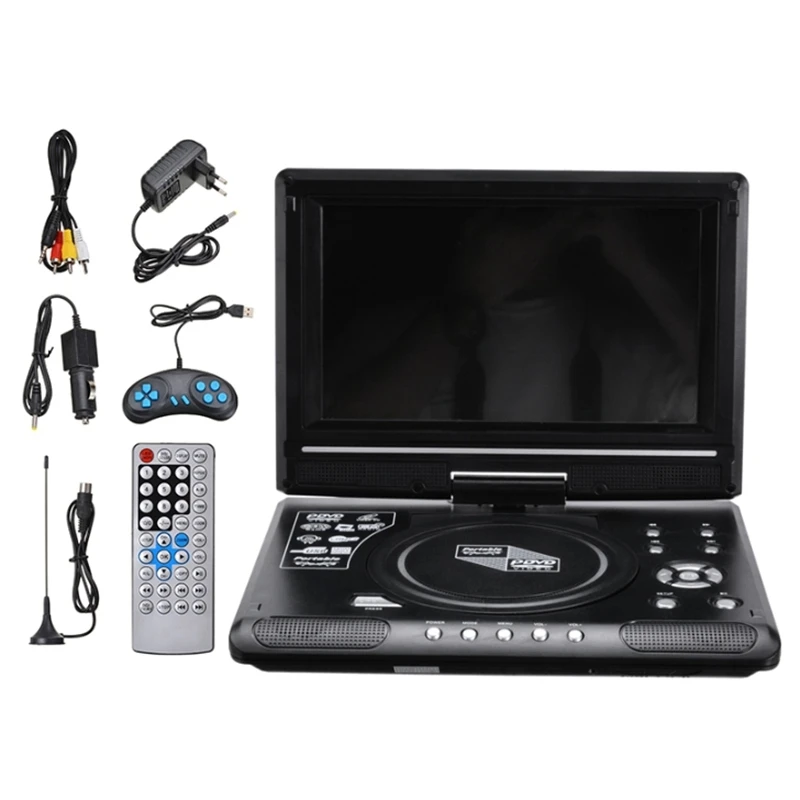 

JMDXNEW-9.8 Inch Portable Home Car DVD Player VCD CD Game TV Player USB Radio Adapter Support FM Radio Receiving-EU Plug