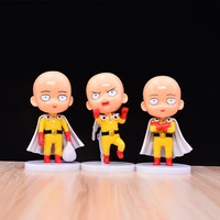 one punch man action figure q version bareheaded hero saitama 3 type model tabletop ornaments toys children gifts