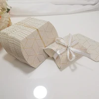 100pcs pillow shape bonbonniere packaging gift boxes sweet wedding favor boite dragee bapteme candy cake cookies wrapping paper