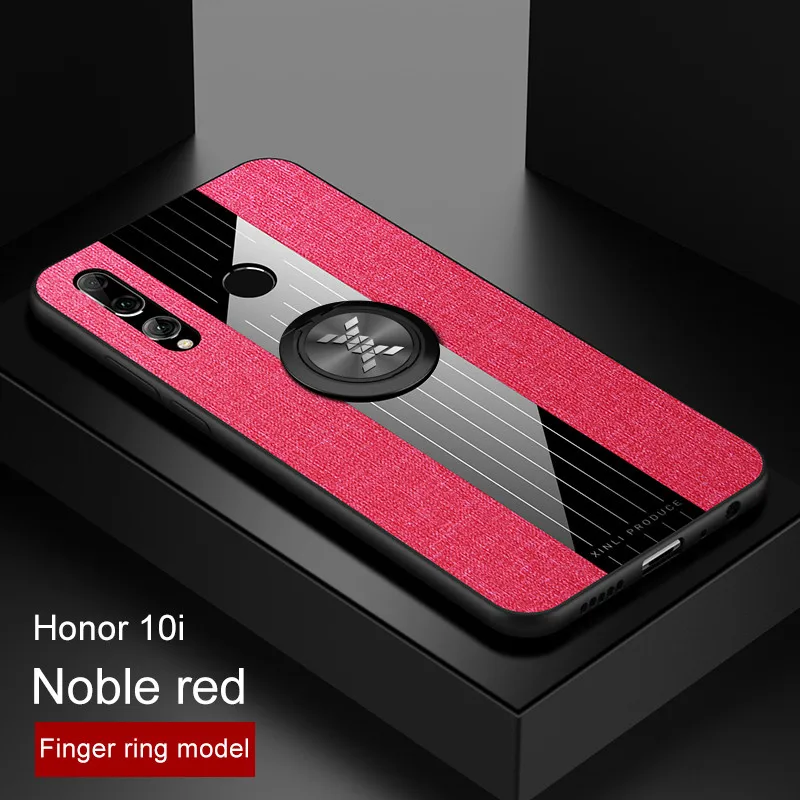 red with ring Для huawei Honor 10i HRY-LX1T чехол металлическое кольцо-держатель подставка Магнитный чехол для Honor10i Honor 10 i 20i кожаный чехол - Цвет: red with ring