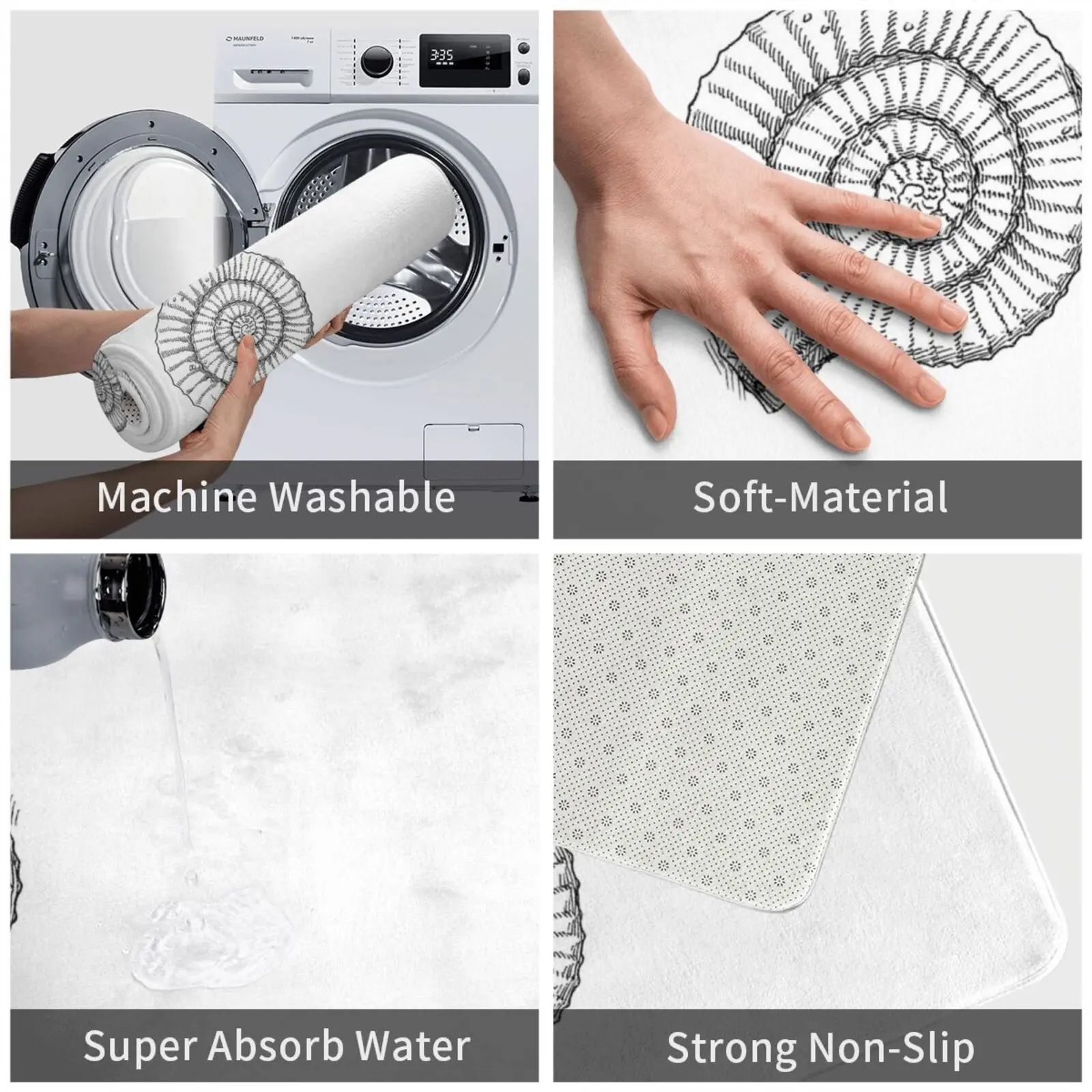 Коврик-подстилка Fibonacci Мягкий Нескользящий ковер-подстилка для изучения истории