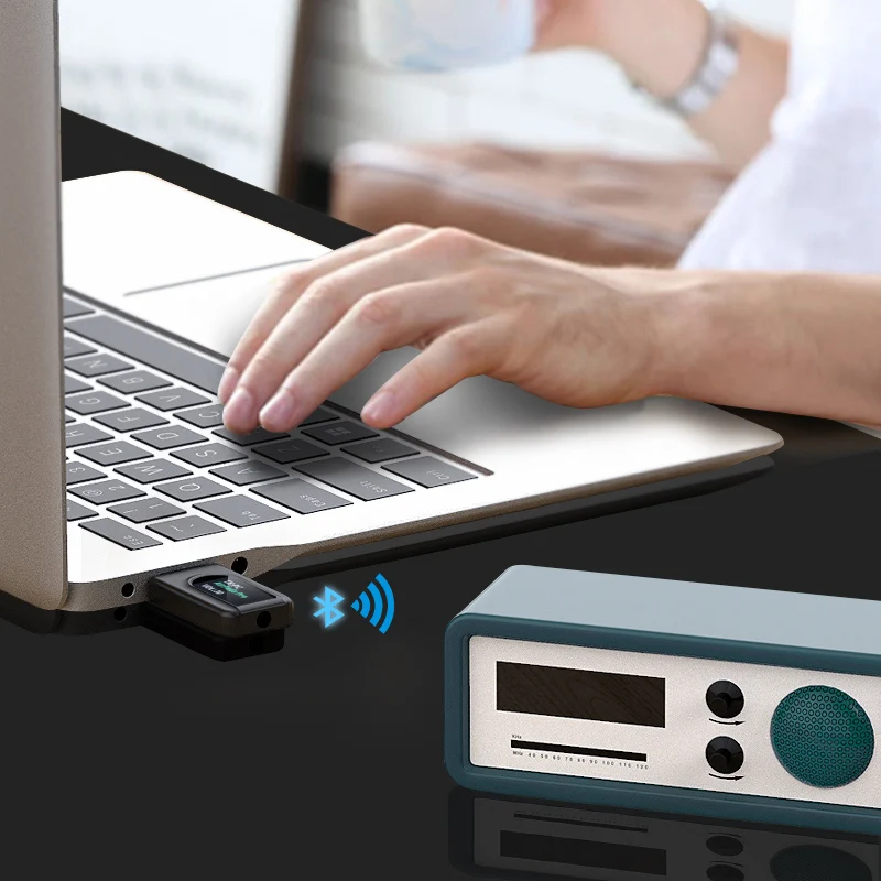 

Bluetooth Transmitter and Receiver Wireless LCD Display USB Receiver Audio Transmitter for PC TV Car 3.5mm AUX Adaptor