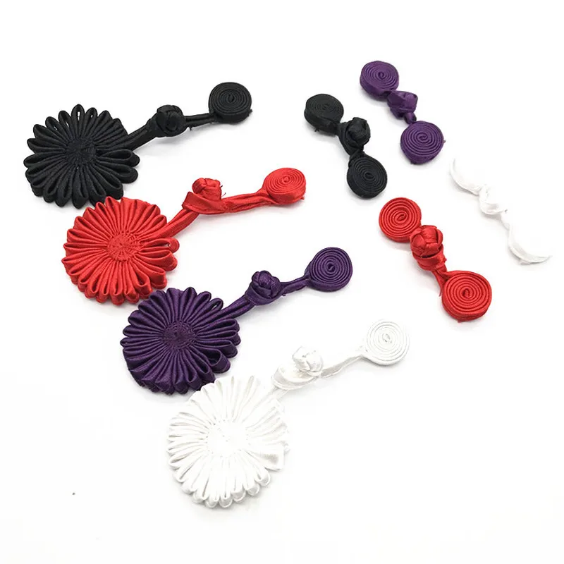 1 комплект ручная работа ткань пуговицы хризантема цветок китайская лягушка