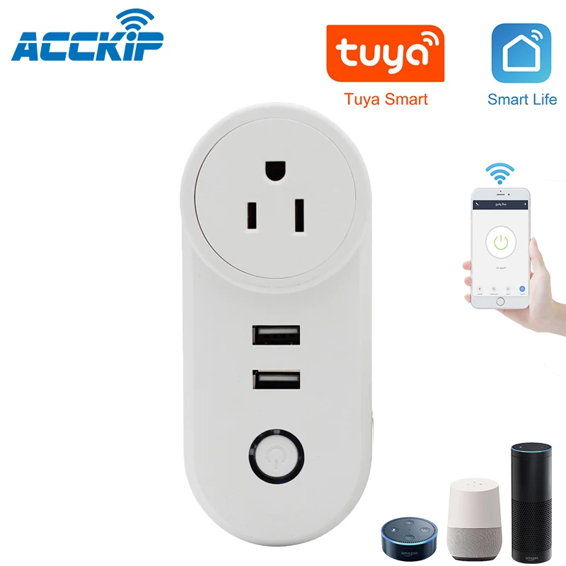 Электрические розетки ACCKIP для умного дома умные Wi Fi USB дистанционное управление