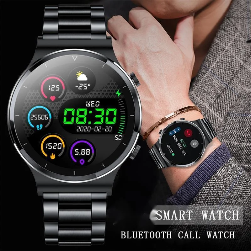 

Smart Watch Men Bluetooth Call Custom Dial Full Touch Screen Waterproof Smartwatch For Android IOS Sports Fitness Tracker