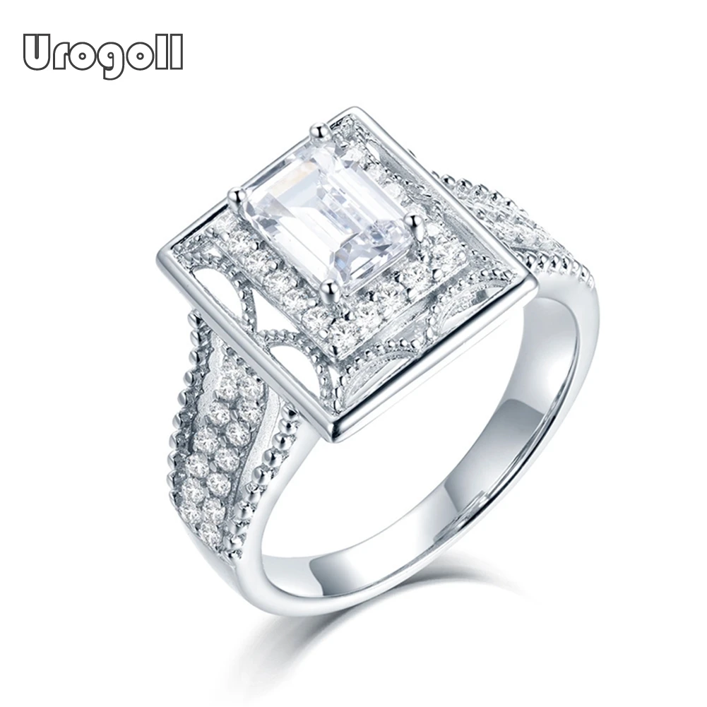 

Noble Wedding Rings 100% 925 Sterling Silver Ring Jewelry Accessories Crystal Zircon Rings For Female / Male Anniversary Gift