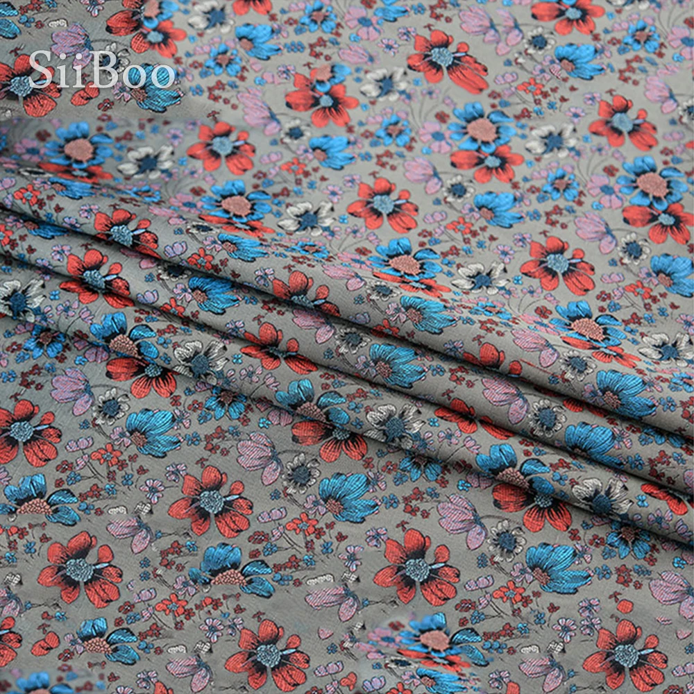 Китайская дешевая фабрика изящная жаккардовая ткань с цветами для платья пальто