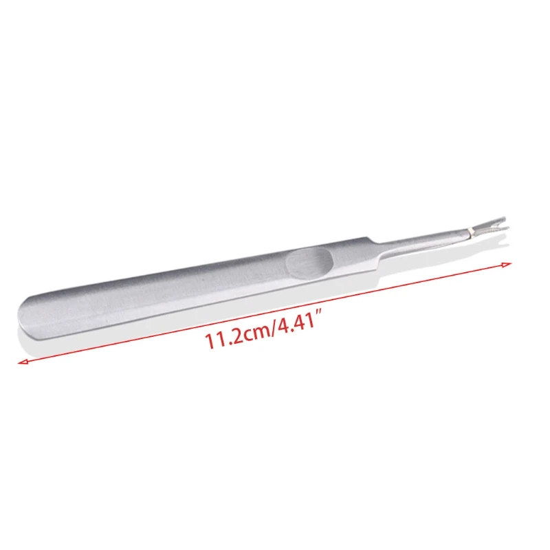 

Stainless Steel Dead Skin Fork with V-shaped Professional Cleaner Nipper Manicure Pedicure Cuticle Pusher Tool Silver C1FF