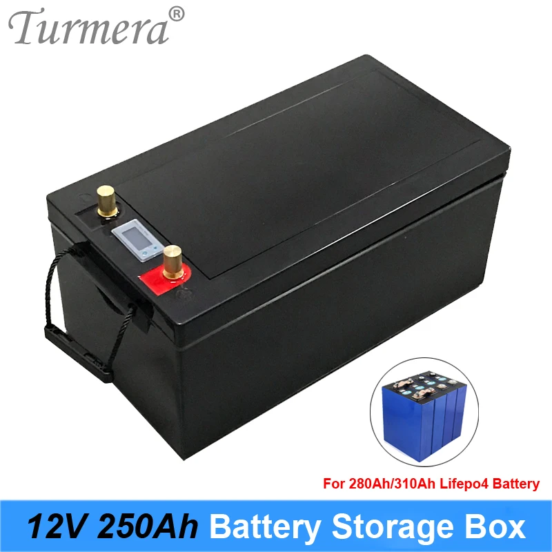 

Turmera 12V 200Ah 280Ah 3.2V Lifepo4 Battery Storage Box with LCD Indicator to Solar Power System or Uninterrupted Power Supply