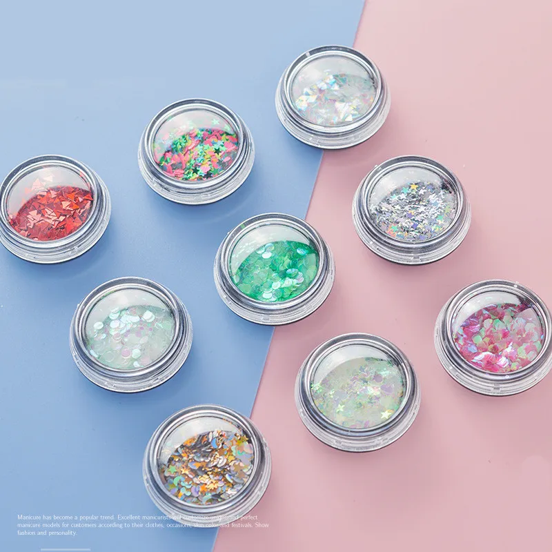 12 цветов в форме сердца для ногтей/тела/глаз Блестящий Порошок Лазерные Блестки