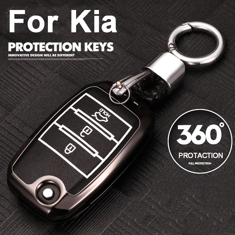 Цинковый сплав + светящийся автомобильный чехол для дистанционного ключа Kia Rio