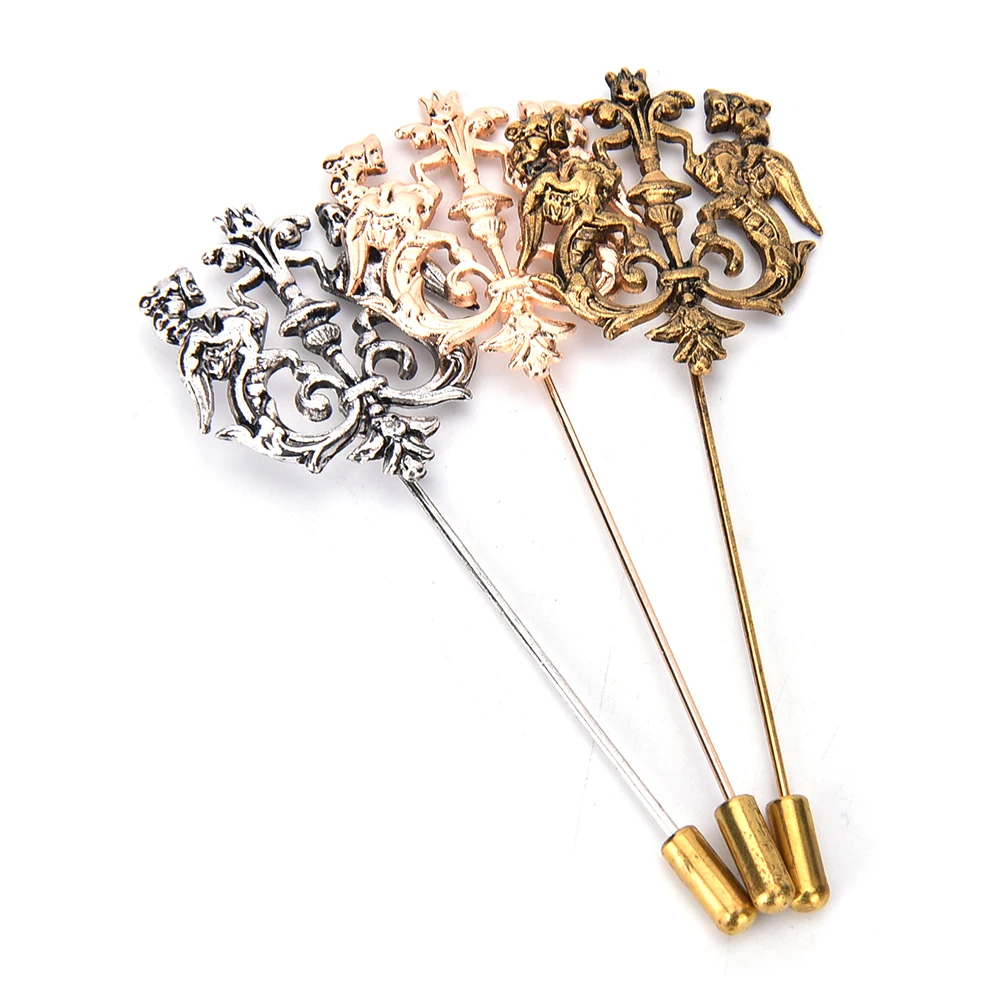 Классический полый двойной Лев нагрудные булавки для костюма аксессуары палка