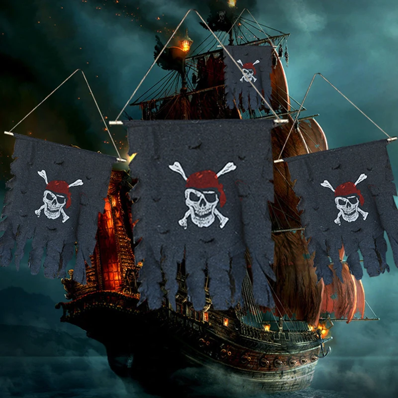 Череп скрещенные кости Пиратский Флаг Веселый Роджер флаги и баннеры сломанные