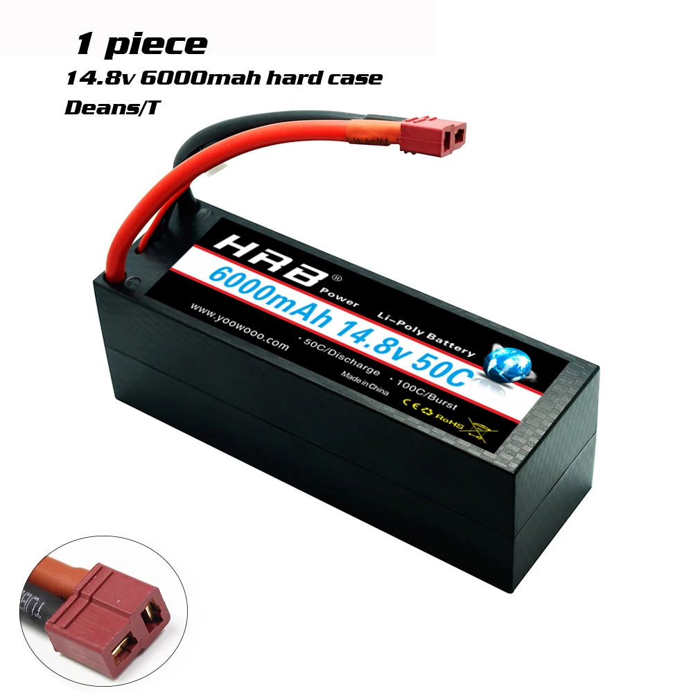 HRB 2s Lipo Battery 7.4V 55C 7000mAh Hardcase Lipo Batteries Pack with Deans T Plug for 1/8 1/10 RC Car Model Traxxas Slash Buggy Team Associated 