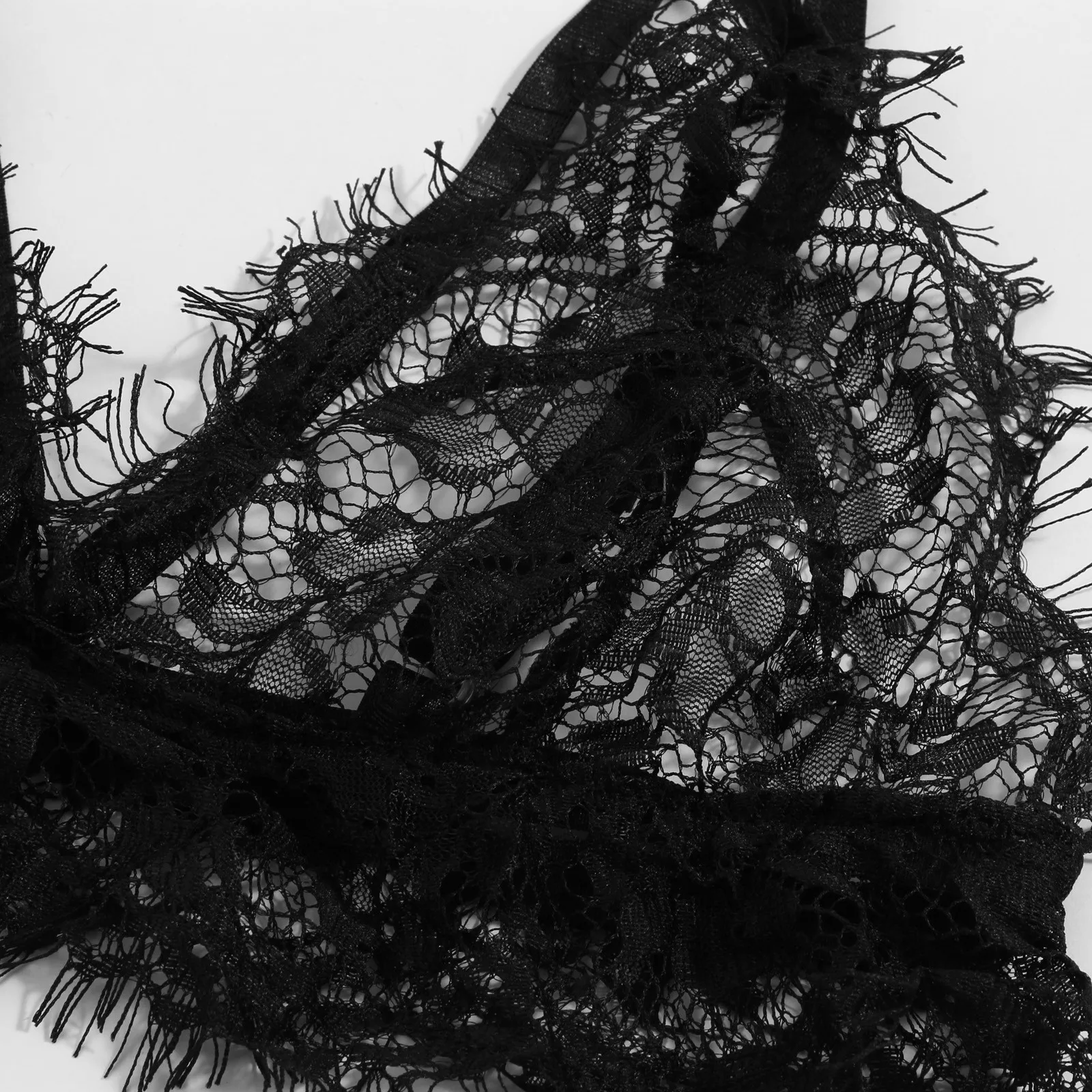 

Floral Lace Perspective Sexy Lingerie Women Underwear Set Hot Ladies Wireless Bra Thong Sets with Garter Conjuntos de mujer