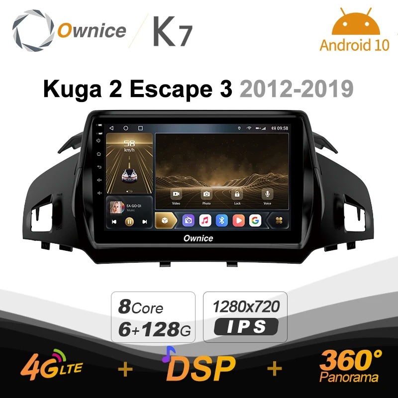 Online Ownice K7 6G + 128G Ownice Android 10,0 Auto Radio Für Ford Kuga 2 Escape 3 2012 - 2019 GPS 2din 4G LTE 5G Wifi Autoradio 360 SPDIF