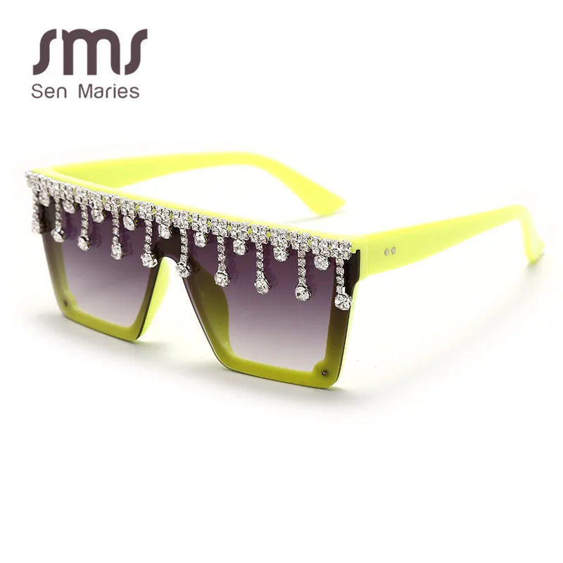 Модные женские солнцезащитные очки с кисточками и бриллиантами роскошные