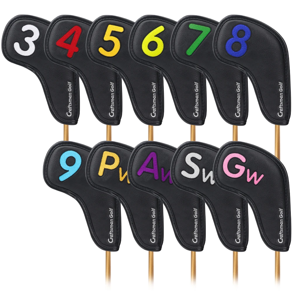Металлические Чехлы для гольфа с ярлыком номером цвета радуги защита