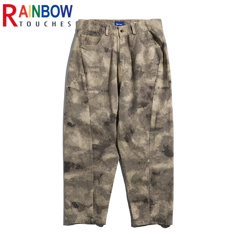 

Rainbowtouches 2022 Tidal Current Brand Men's Pants High Street Fashion Camouflage Trousers Loose Tooling Safari Style Overalls