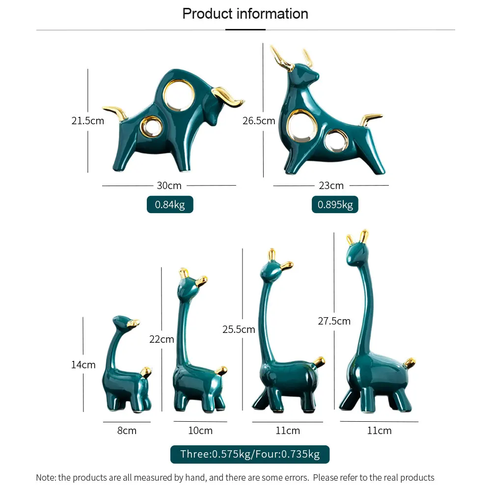 

Modern Resin Arts and Crafts Creative Animal Ceramics Figurines Desktop Decoration Home Decoration Accessories for Living Room