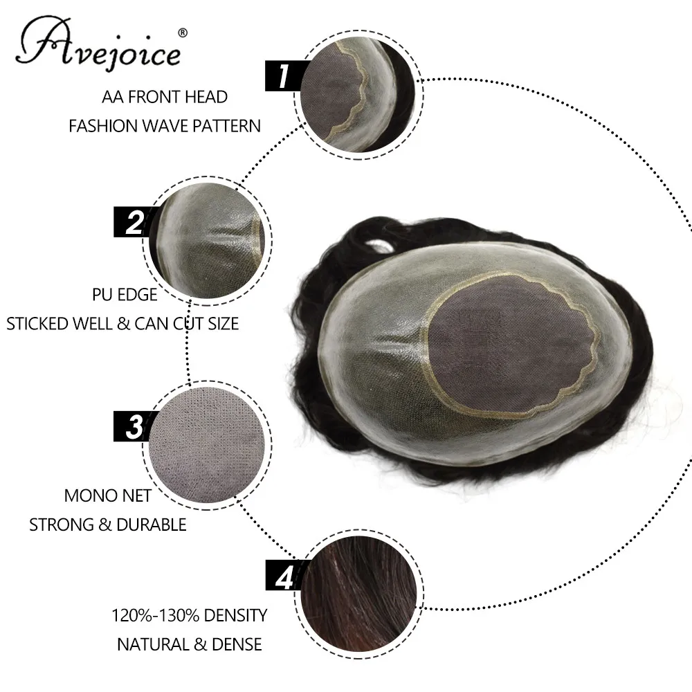 Мужской парик для мужчин s Hair system индийские человеческие волосы кружевные &amp моно