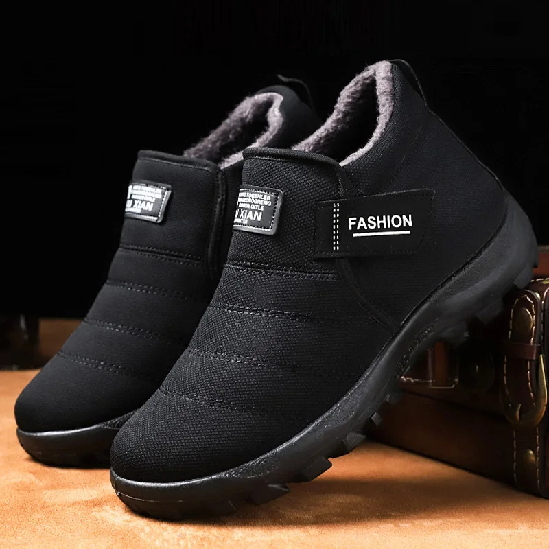 Мужские Ботинки Зимняя обувь размера плюс 46 ботильоны Обувь на теплом меху Для