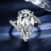 high quality 100 real s925 sterling silver rings big diamond 1222mm fine jewelry fashion accessories wholesale