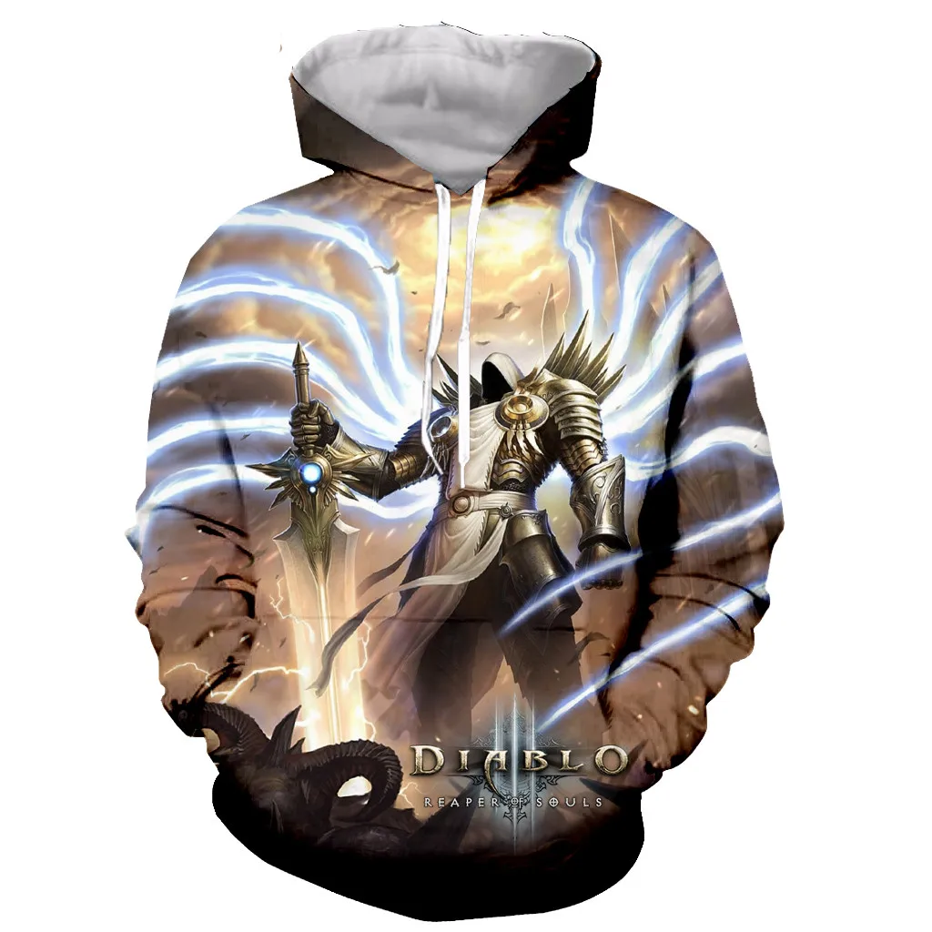 

Diablo 3 Reaper of Soul Fashion Long Sleeves 3D Print Zipper/Hoodies/Sweatshirts/Jacket/Men/women tops dropshipping
