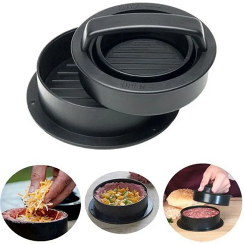 Round Shape Hamburger Press Food-Grade ABS Non-Stick Mould And Baking Paper Pork Steak Pie Pastry Tool Kitchenware Meat Tools | Дом и сад