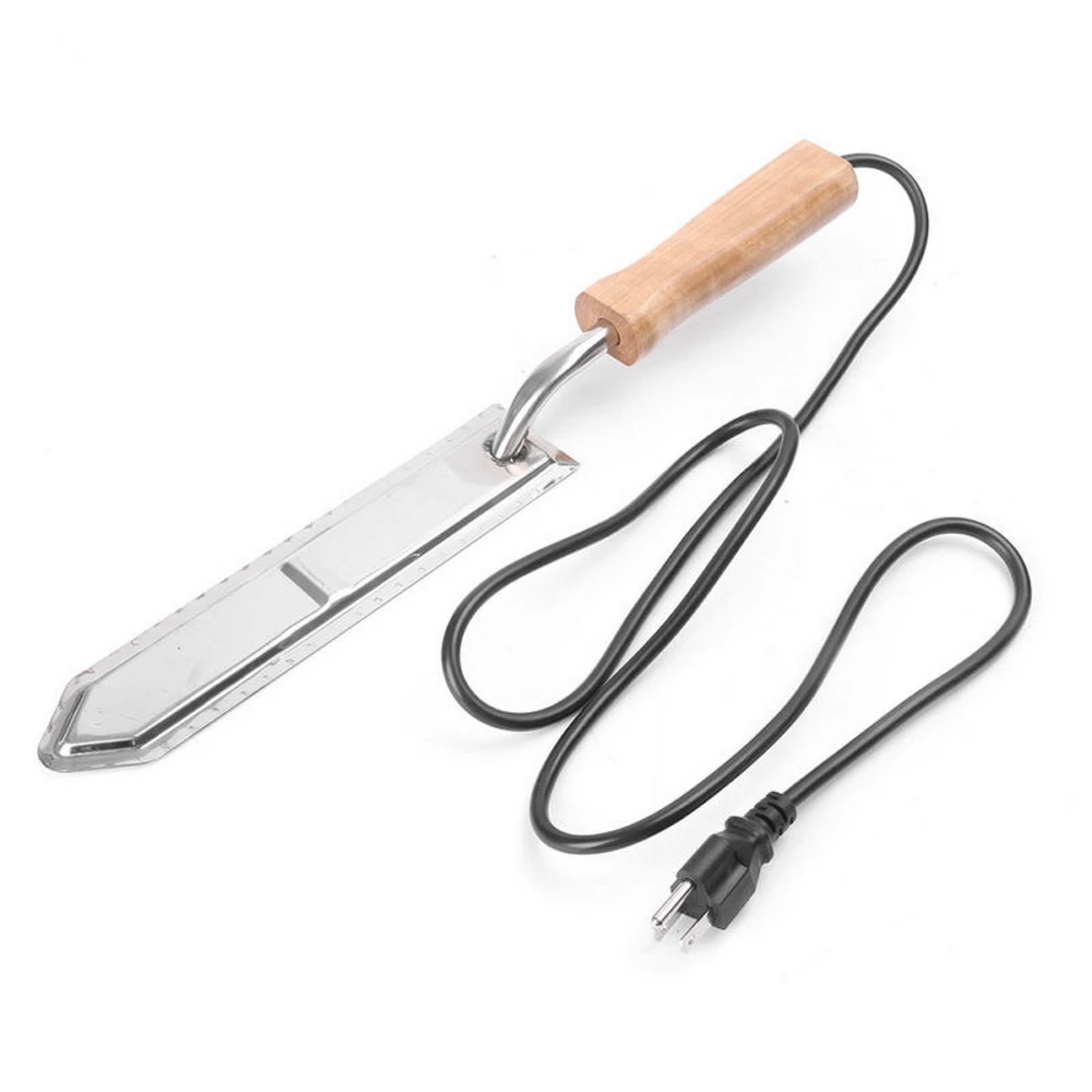 Электрический скребок из нержавеющей стали для мёда 220 Вт с деревянной ручкой 1 2