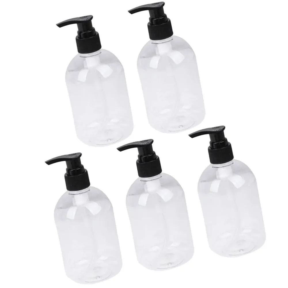 

5 Pcs 350ml Useful Shower Bottles Containers Toiletry Bottles Refillable Shampoo Container Liquid Bottle for Home Bathroom (
