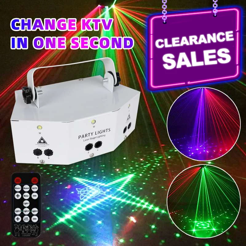 ночник проекционная лампа Лазерный проекционный светильник DMX 9 Eyes лазерный