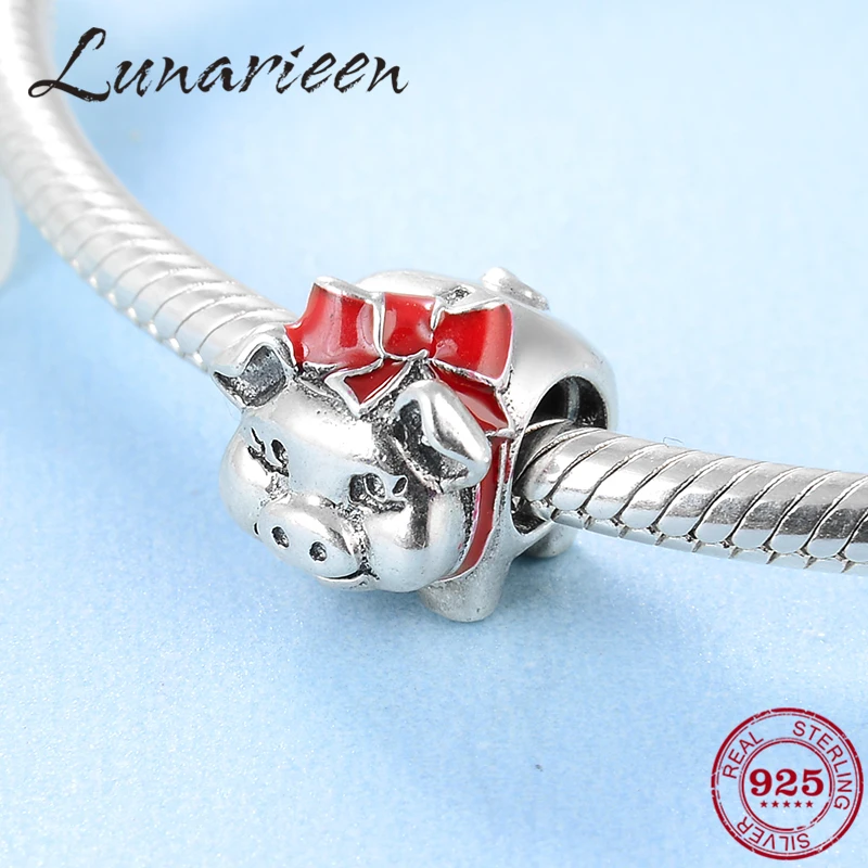 fashion 925 Sterling Silver Piglet Animal beads Fit Original europeu Charm Bracelet Jewelry making | Украшения и аксессуары