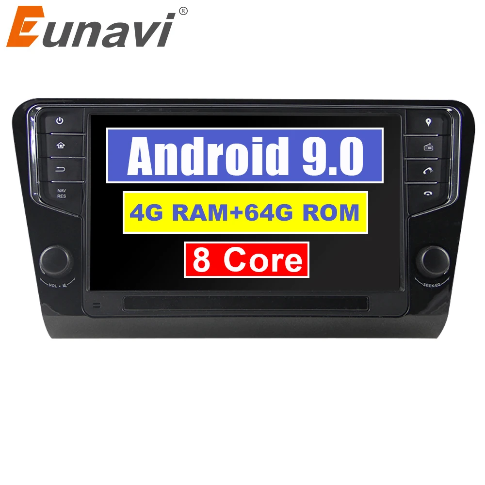 Автомобильный мультимедийный плеер Eunavi 1 Din Android 9 радио gps для Skoda Octavia 2014 2015 2016 2017