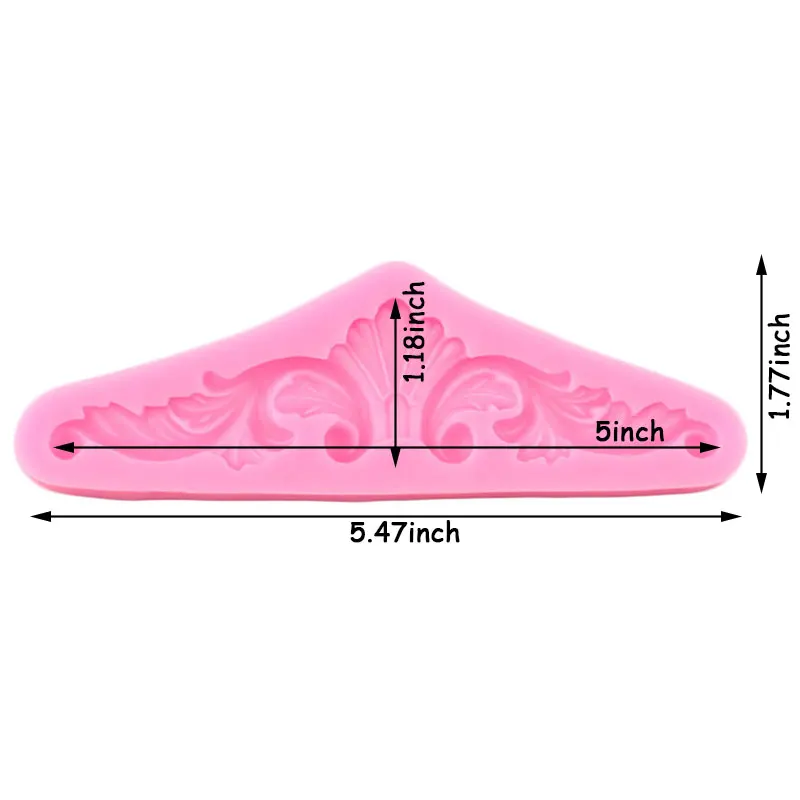 Барокко прокрутки рельефа силиконовые формы свадебный торт кайма для мастики