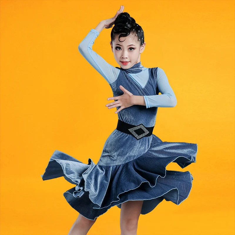Детское платье для латиноамериканских танцев стандартный костюм соревнований
