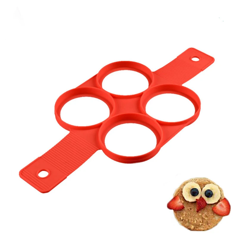 Silicone Pancakes Egg Pancake Rings Omelette Mould Ring Cake Mold Eggs Tool Easy Make Perfect Breakfast | Дом и сад