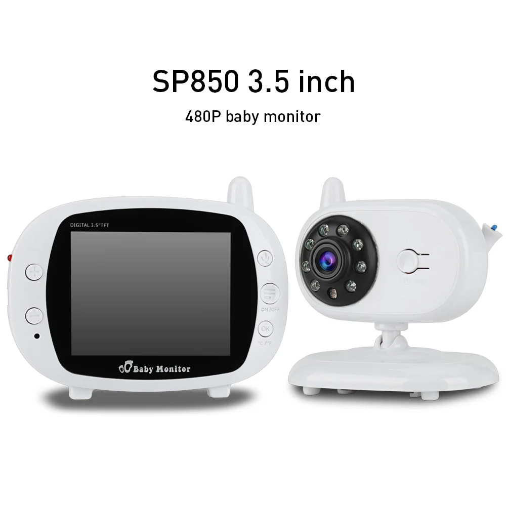 

Baby Monitor Set 3.5 Inch LCD Dispaly 480P Night Vision Built-in Lithium Battery Video Baby Monitor Two Way Audio Talk