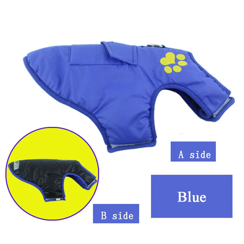 Blue Зимняя теплая одежда для собак для маленьких, куртка для собачек-мопсов, пальто для собак, одежда для щенков, кошек, чихуахуа, французская одежда для французского бульдога, товары для домашних животных - Цвет: Blue