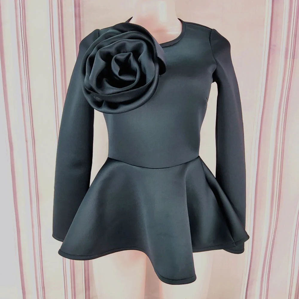 Женская блузка с длинным рукавом в африканском стиле круглым вырезом цветочным