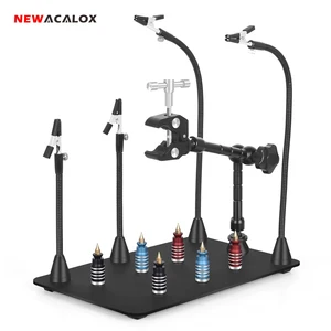 NEWACALOX Магнитная печатная плата с фиксированным зажимом Гибкая рукоятка для пайки третья рука 5X Лупа стеклянный держатель паяльника Инструменты для ремонта