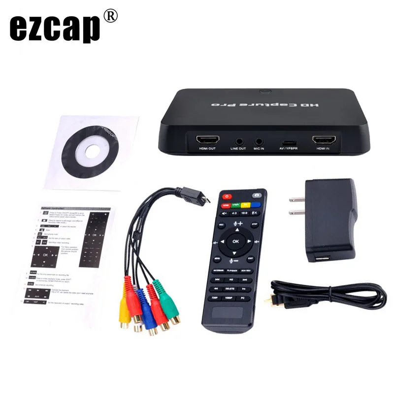 HD 1080P Карта видеозахвата HDMI AV PC Игры ТВ шоу запись Box recorder поддержка воспроизведения ТВ OBS прямая передача с микрофоном вход