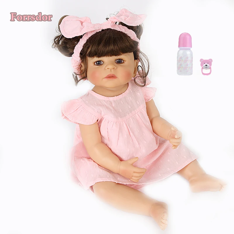 Полностью Силиконовое тело Reborn Baby Blonde девочки игрушка виниловая новорожденная