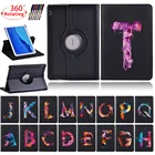 Вращающийся на 360 градусов чехол для планшета Huawei MediaPad T3 10 9,6 дюймаT5 10 10,1 дюйма, кожаный чехол с 26 буквами и бесплатным стилусом