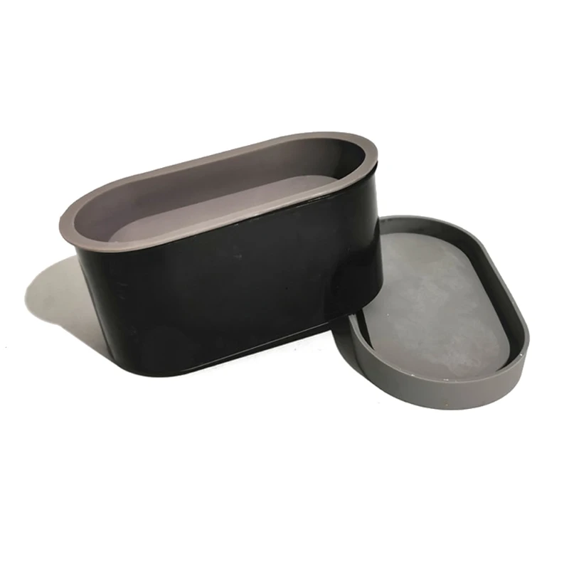 

2Pcs Oval Concrete Flower Pot Tray Silicone Mold Succulent Planter Resin Mold